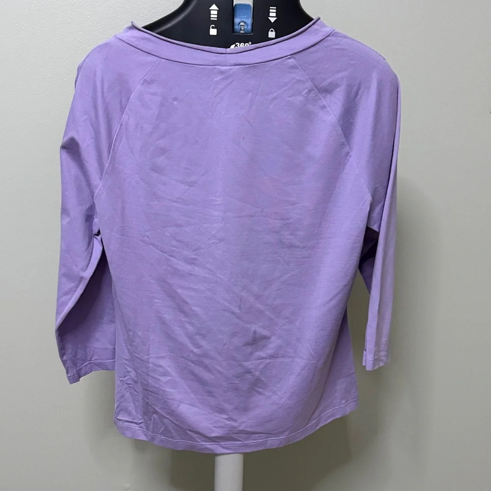 Danskin Purple 3/4 Sleeve Women's Yoga Top - Picture 5 of 6